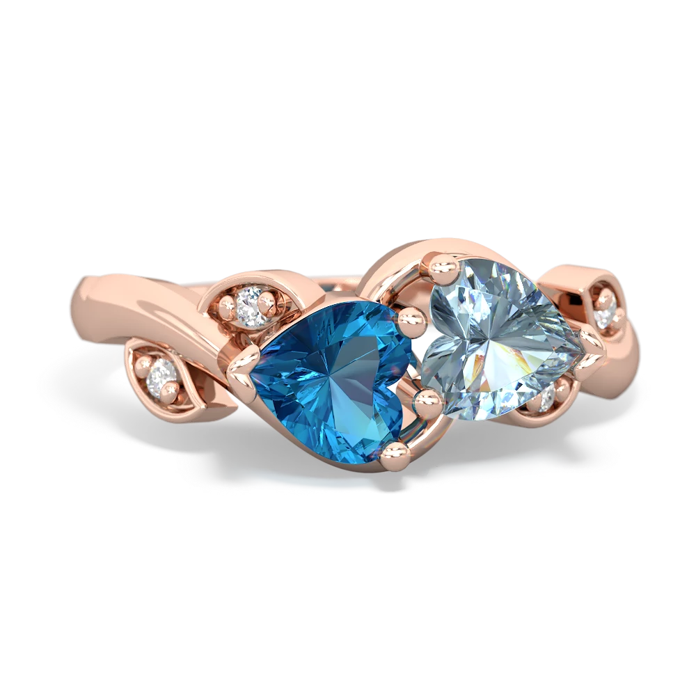 London Topaz Floral Elegance 14K Rose Gold ring R5790