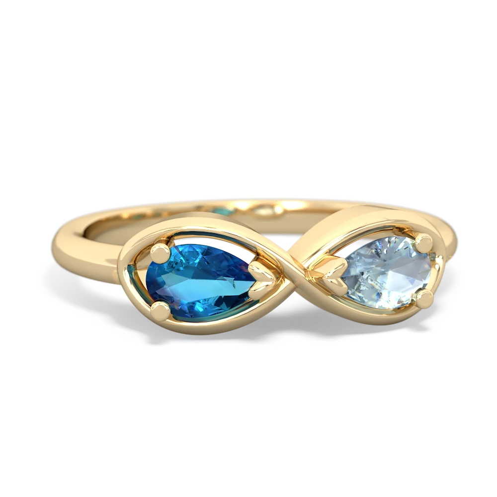 London Topaz Infinity 14K Yellow Gold ring R5050