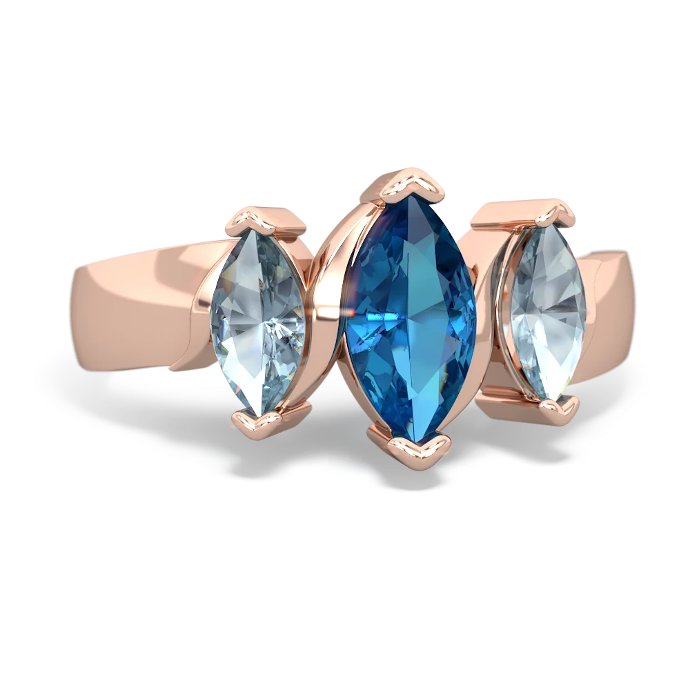 London Topaz Three Peeks 14K Rose Gold ring R2433