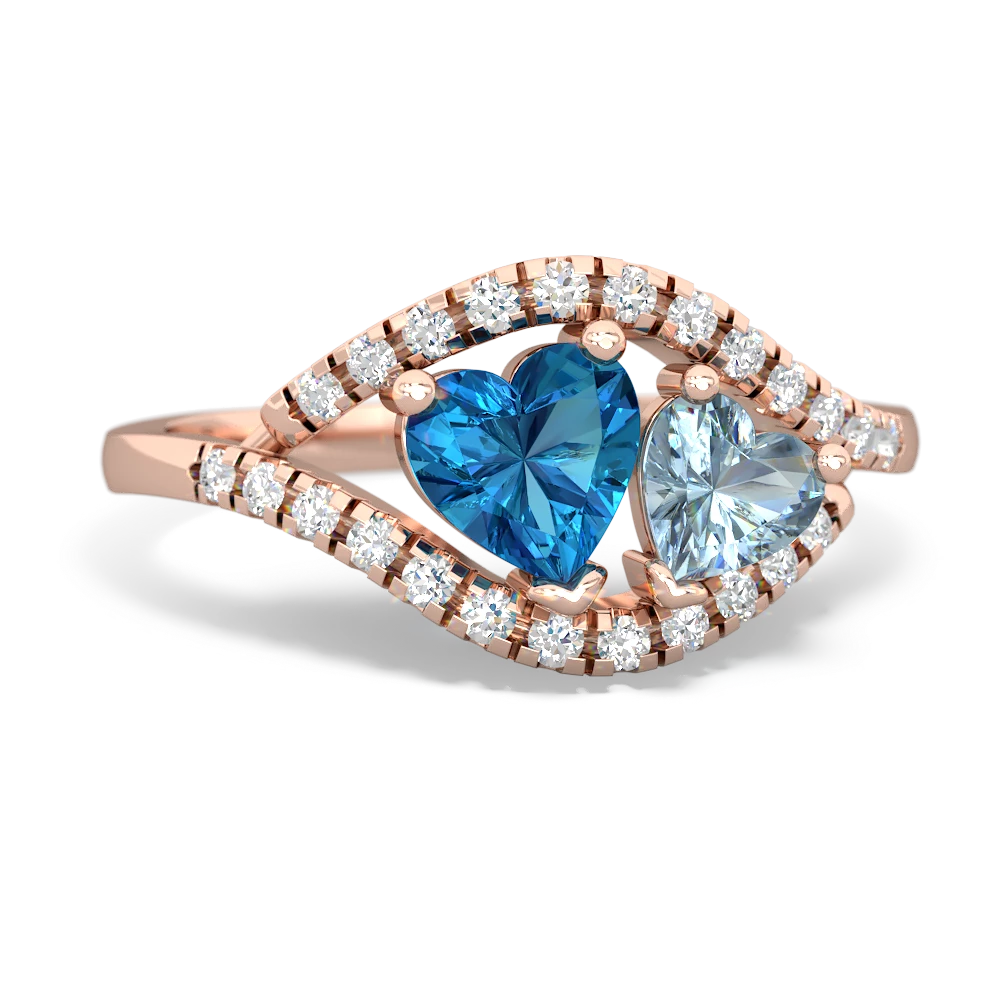 London Topaz Mother And Child 14K Rose Gold ring R3010