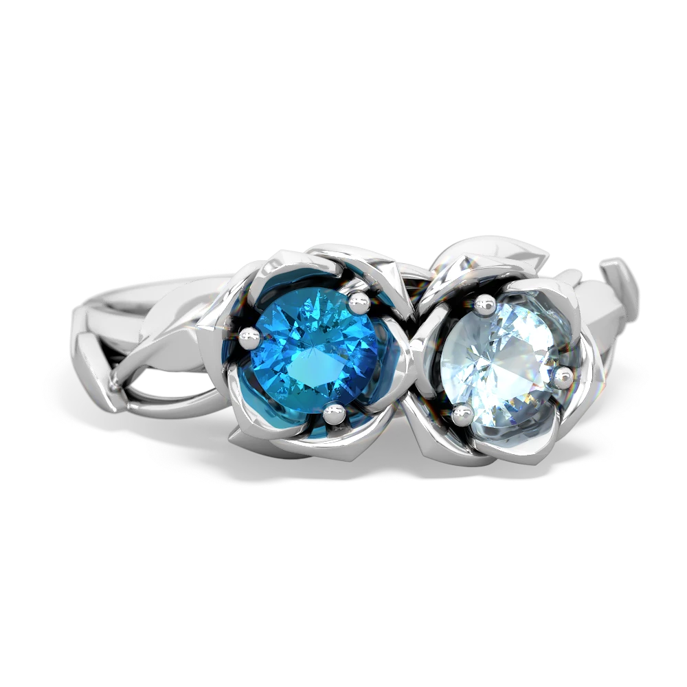 London Topaz Rose Garden 14K White Gold ring R5510