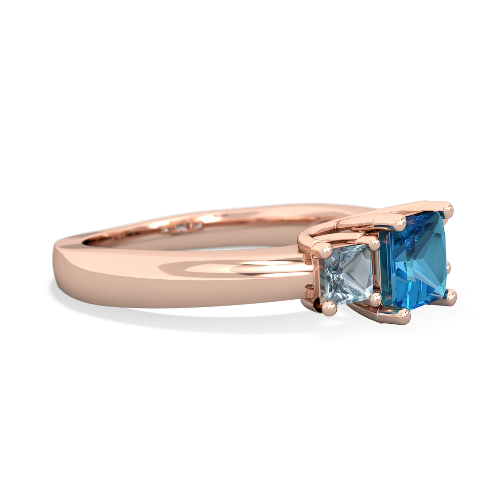 London Topaz Three Stone Trellis 14K Rose Gold ring R4015