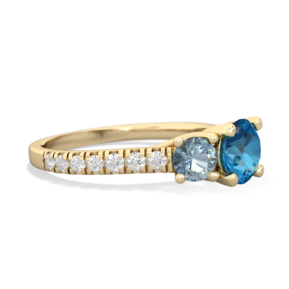 London Topaz Pave Trellis 14K Yellow Gold ring R5500