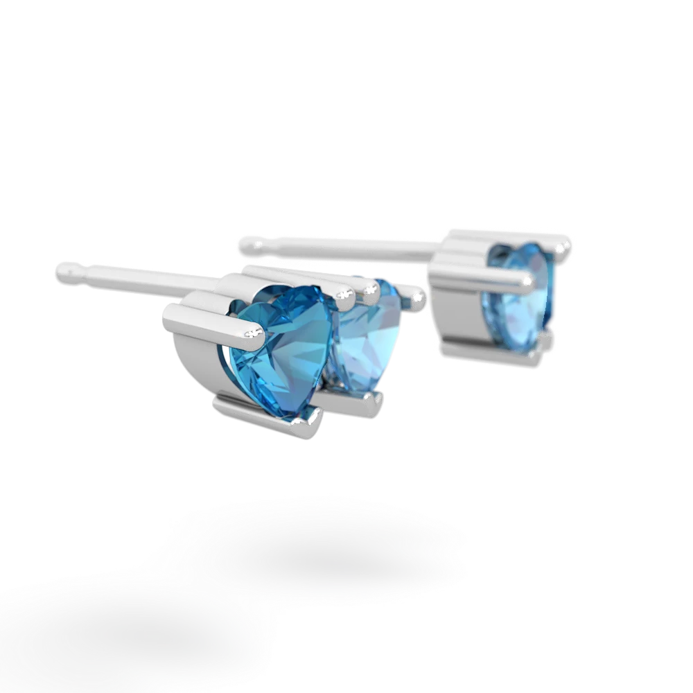 London Topaz Sweethearts 14K White Gold earrings E5260