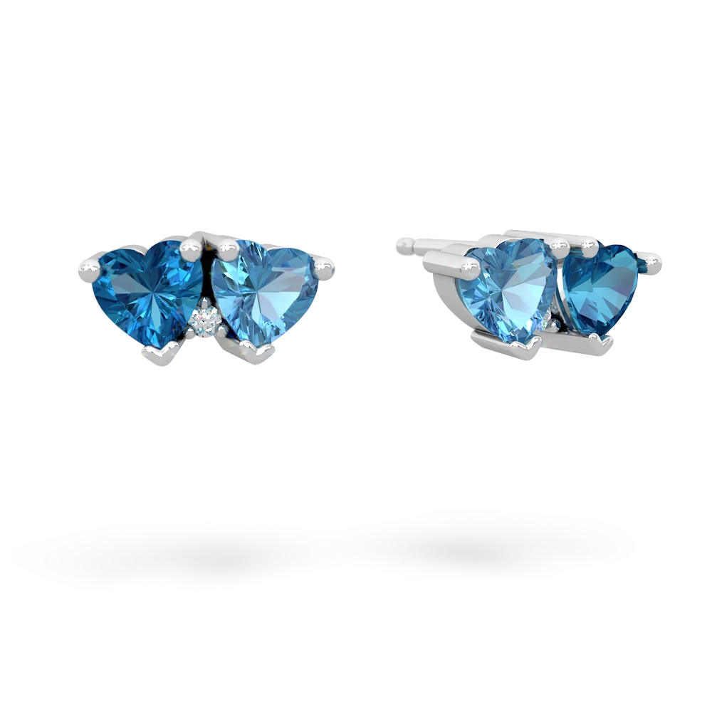 London Topaz Sweethearts 14K White Gold earrings E5260