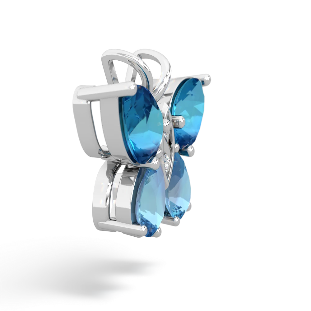 London Topaz Butterfly 14K White Gold pendant P2215