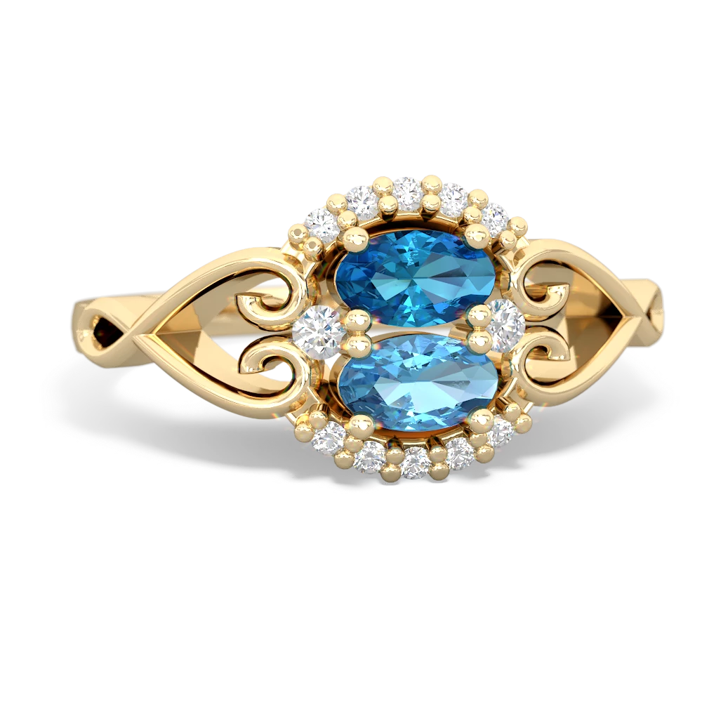 London Topaz Love Nest 14K Yellow Gold ring R5860