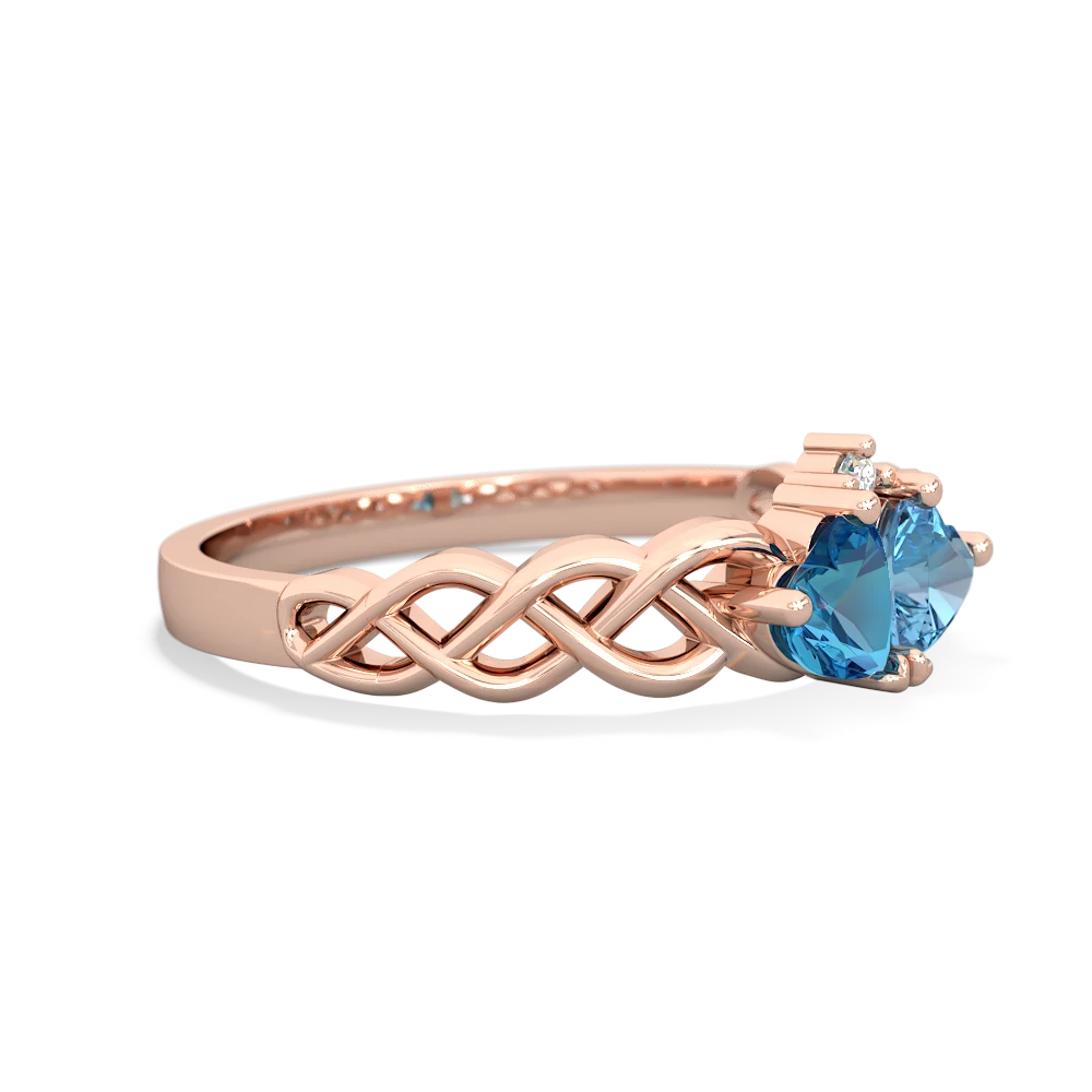 London Topaz Heart To Heart Braid 14K Rose Gold ring R5870