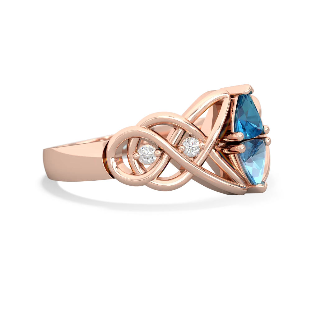 London Topaz Keepsake Celtic Knot 14K Rose Gold ring R5300