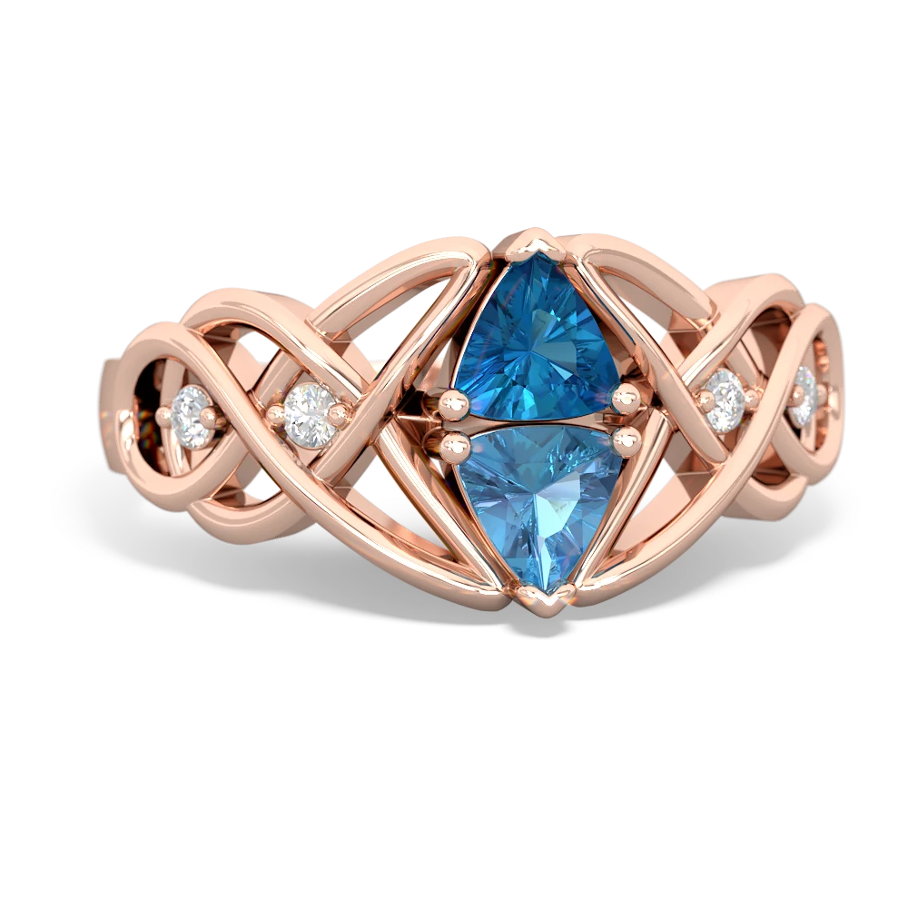 London Topaz Keepsake Celtic Knot 14K Rose Gold ring R5300