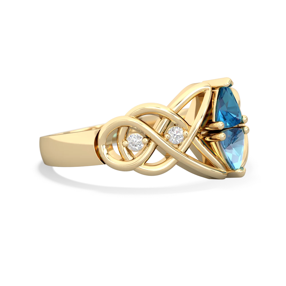 London Topaz Keepsake Celtic Knot 14K Yellow Gold ring R5300