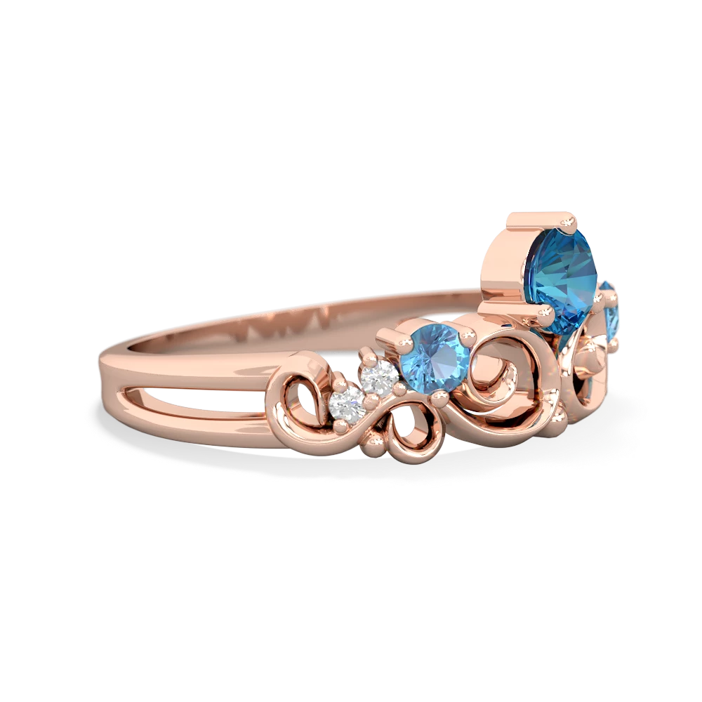 London Topaz Crown Keepsake 14K Rose Gold ring R5740