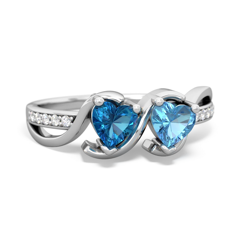 London Topaz Side By Side 14K White Gold ring R3090