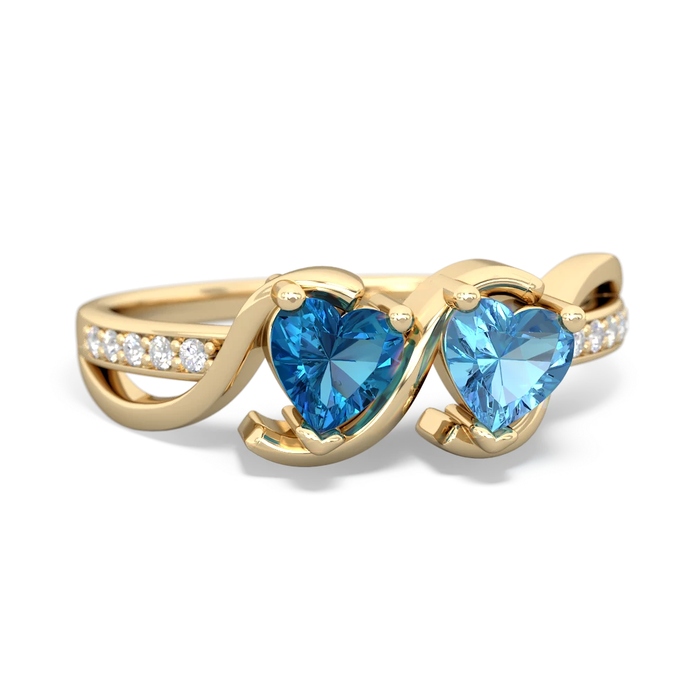 London Topaz Side By Side 14K Yellow Gold ring R3090