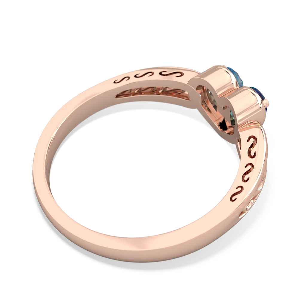 London Topaz Filligree 'One Heart' 14K Rose Gold ring R5070