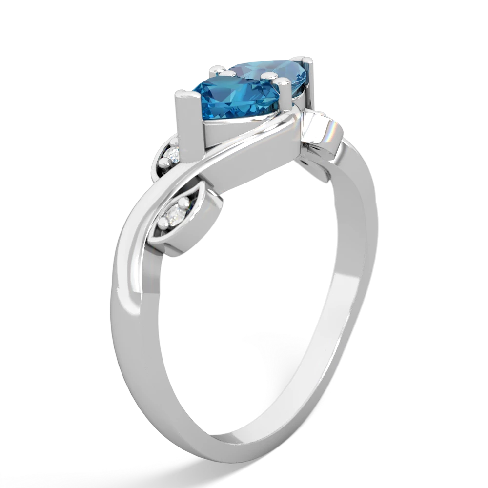 London Topaz Floral Elegance 14K White Gold ring R5790