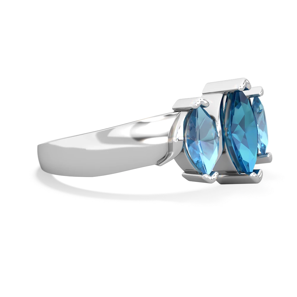 London Topaz Three Peeks 14K White Gold ring R2433