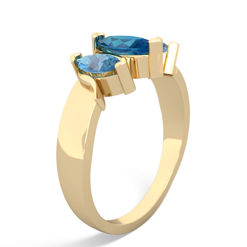 London Topaz Three Peeks 14K Yellow Gold ring R2433