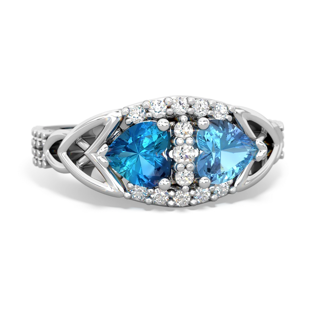 London Topaz Sparkling Celtic Knot 14K White Gold ring R2645