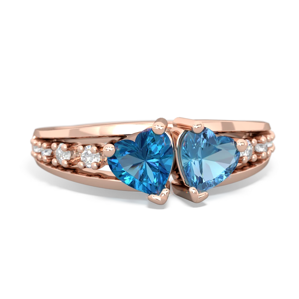 London Topaz Heart To Heart 14K Rose Gold ring R3342