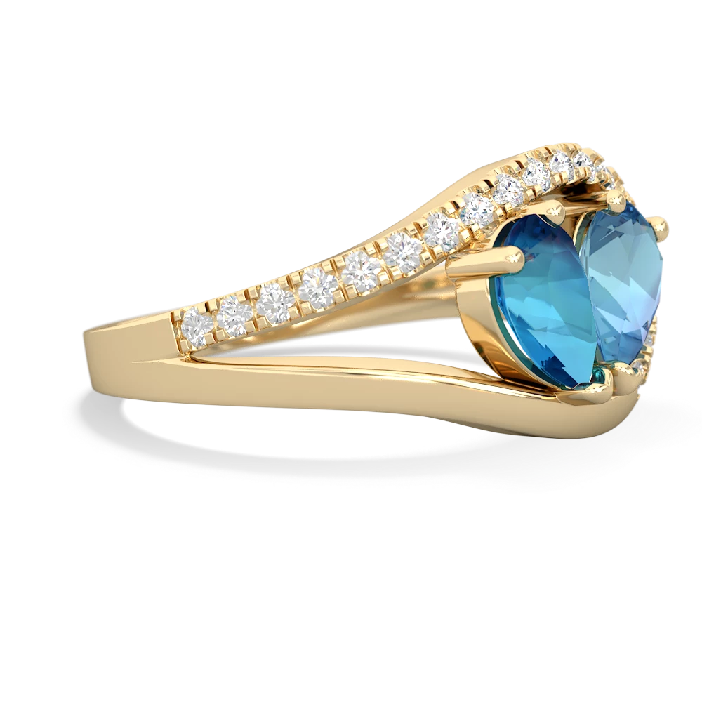 London Topaz Nestled Heart Keepsake 14K Yellow Gold ring R5650