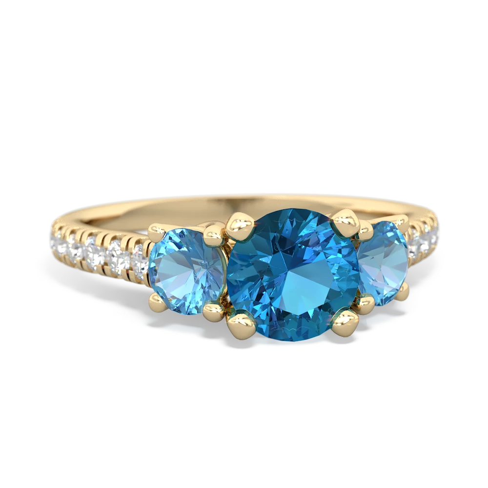 London Topaz Pave Trellis 14K Yellow Gold ring R5500