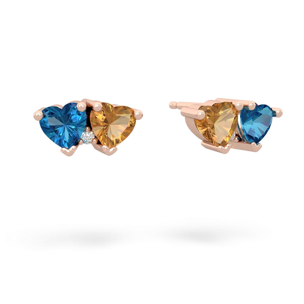 London Topaz Sweethearts 14K Rose Gold earrings E5260