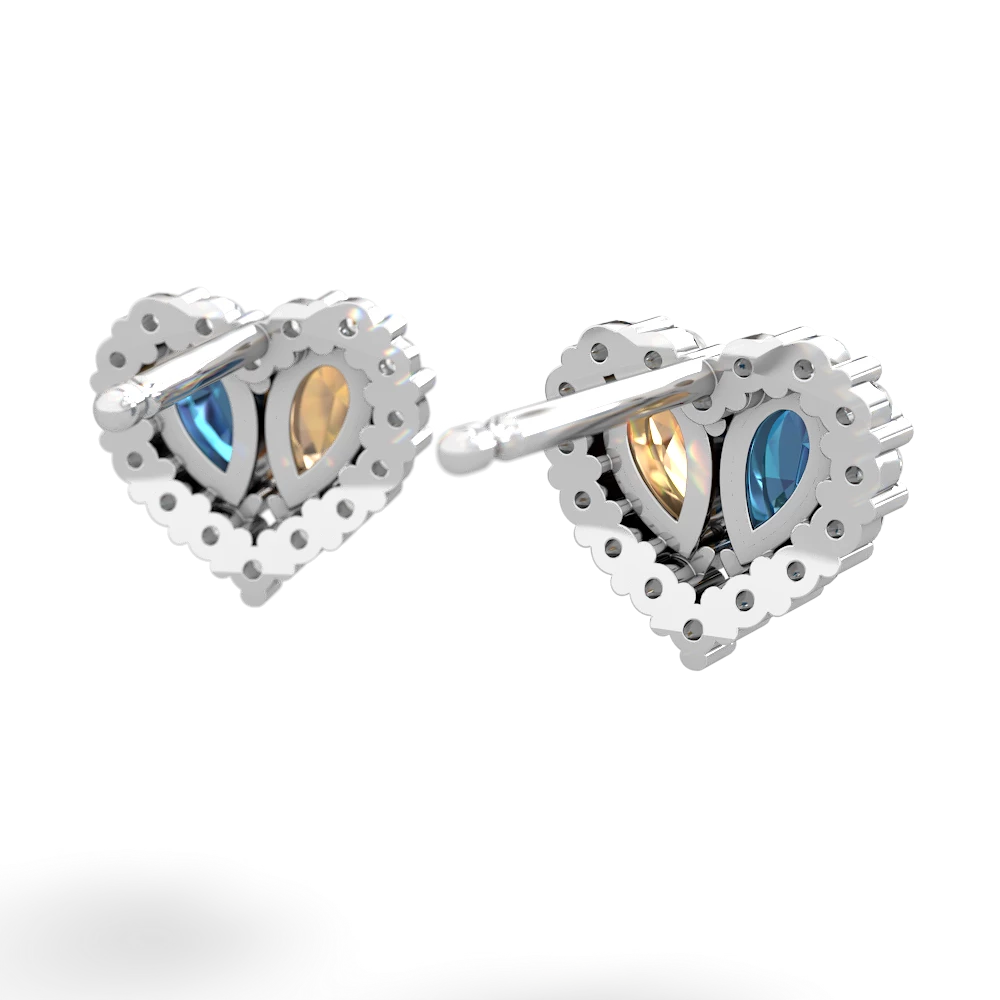 London Topaz Halo 14K White Gold earrings E7008