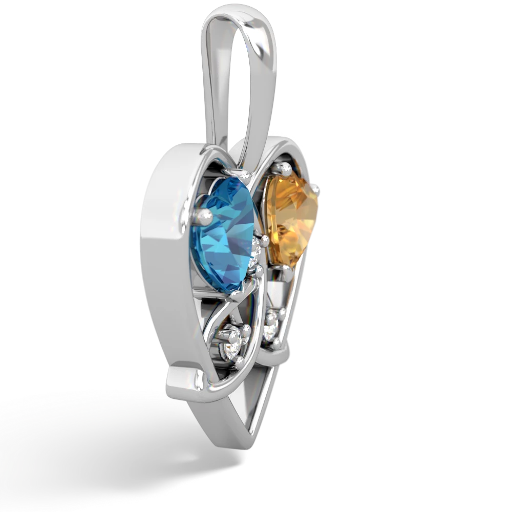 London Topaz Celtic Trinity Heart 14K White Gold pendant P5331