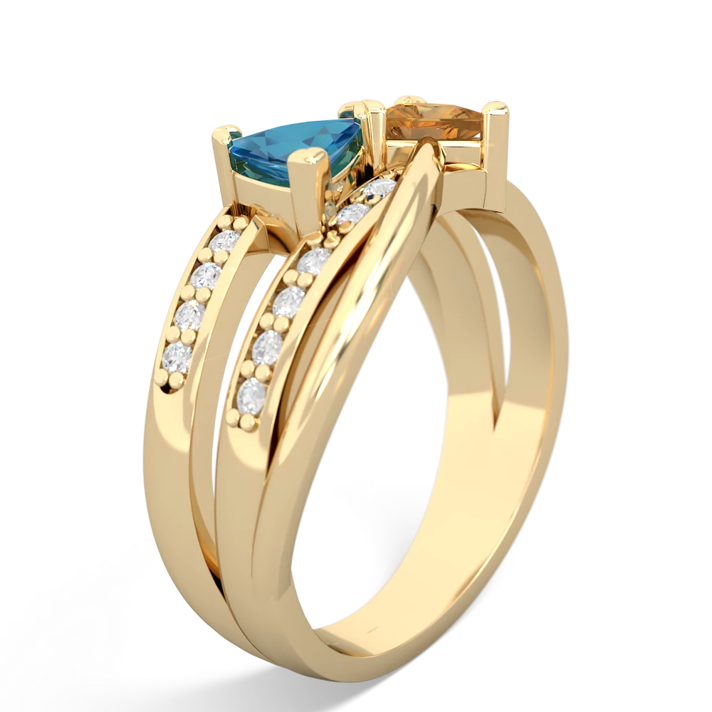 London Topaz Bowtie 14K Yellow Gold ring R2360