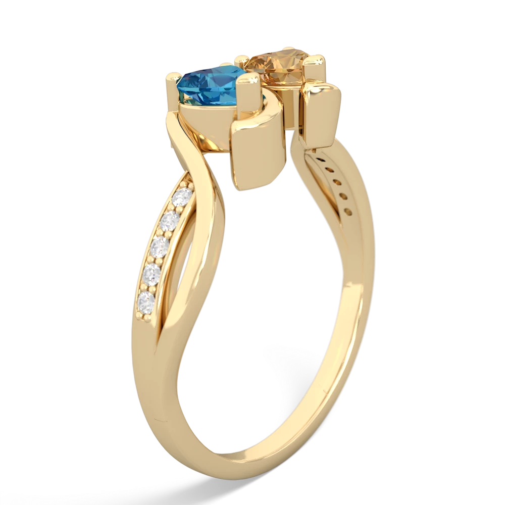 London Topaz Side By Side 14K Yellow Gold ring R3090