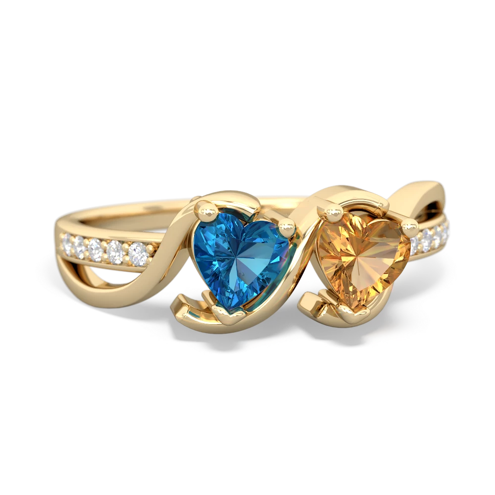 London Topaz Side By Side 14K Yellow Gold ring R3090