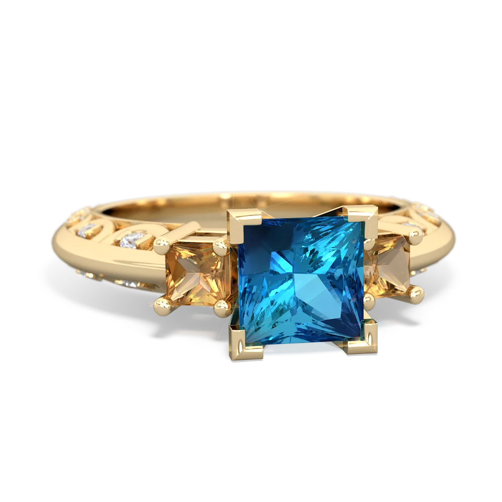 London Topaz Eternal Embrace Engagement 14K Yellow Gold ring C2001