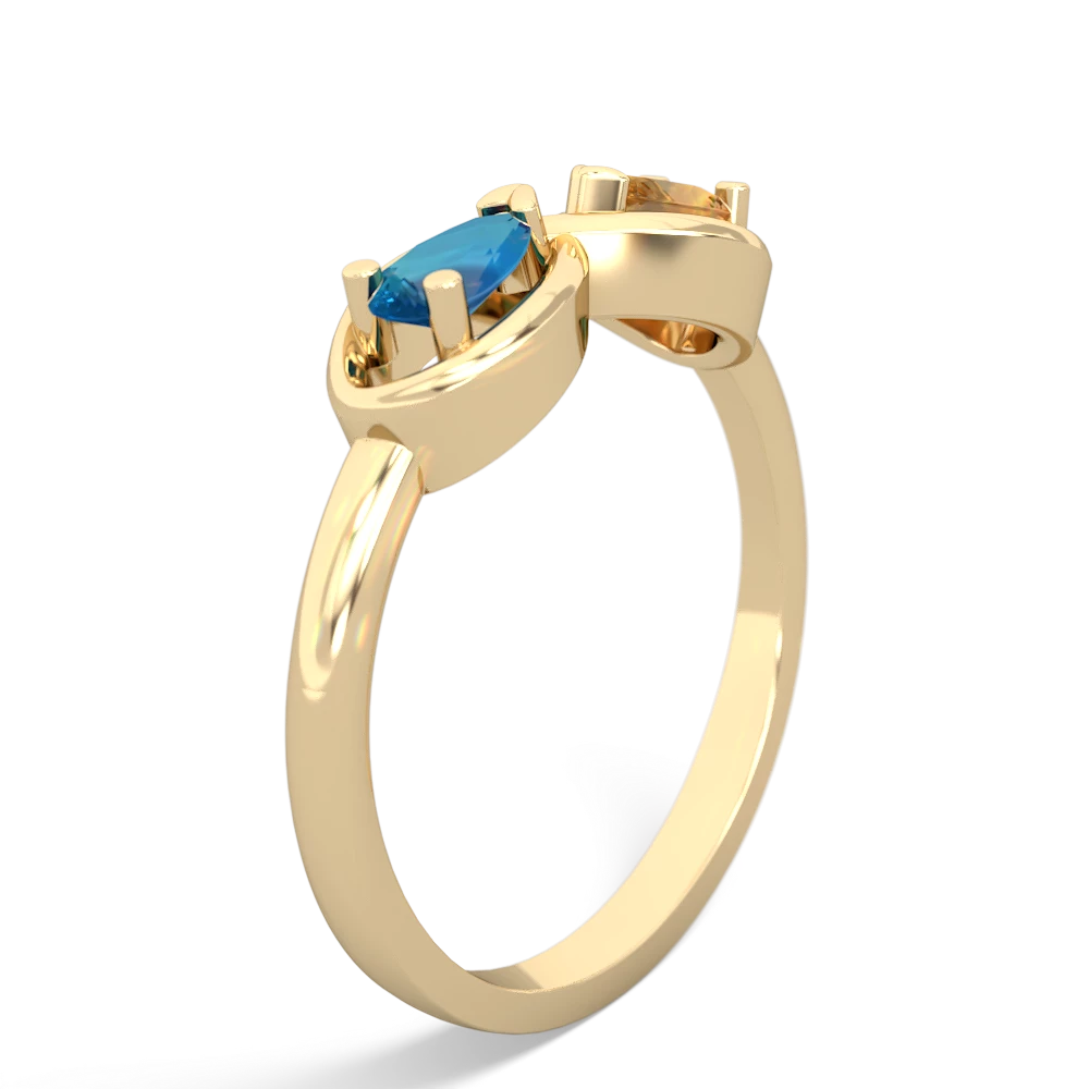 London Topaz Infinity 14K Yellow Gold ring R5050