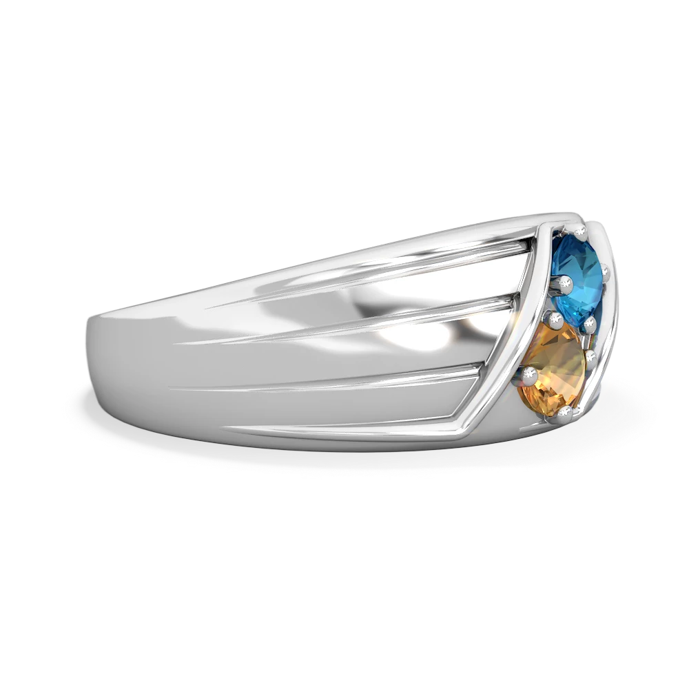 London Topaz Men's Streamline 14K White Gold ring R0460