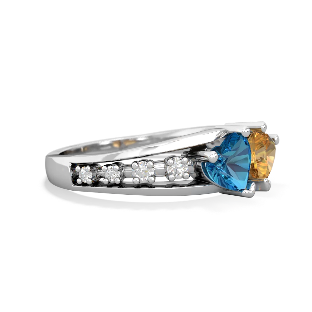 London Topaz Heart To Heart 14K White Gold ring R3342