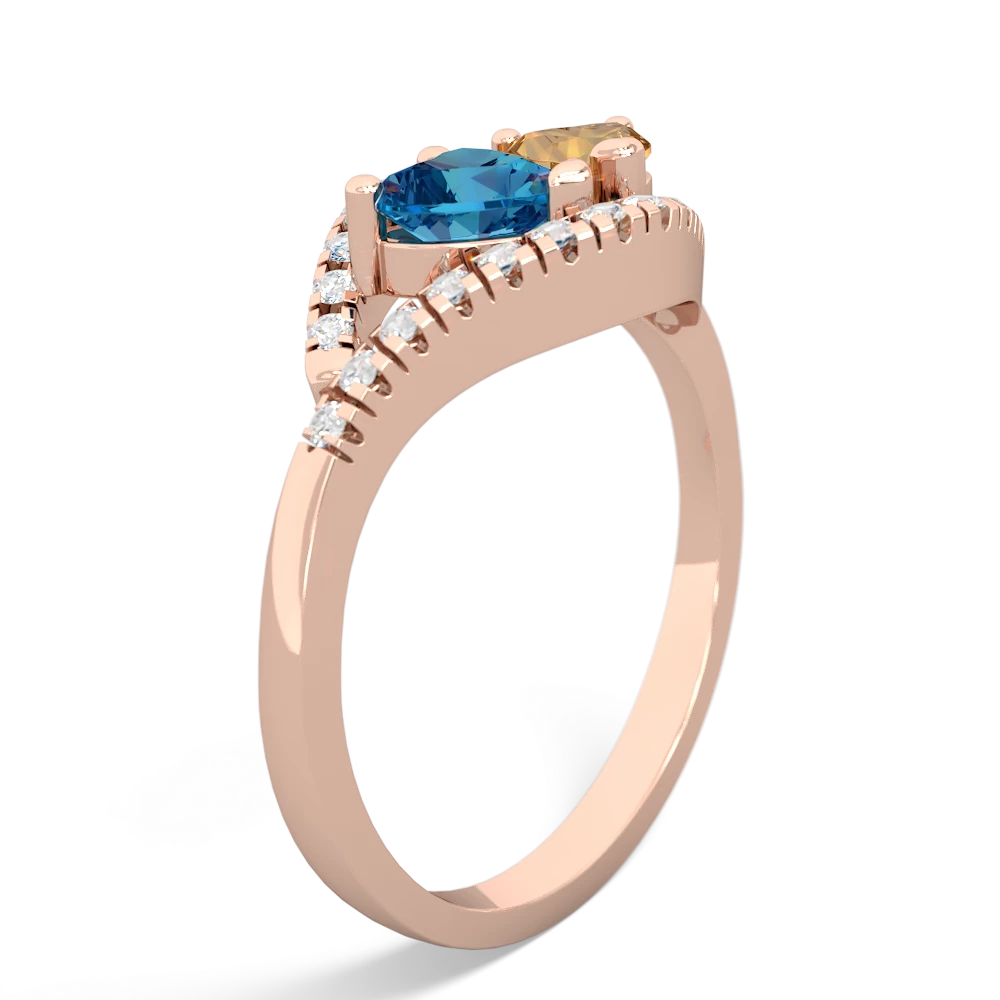 London Topaz Mother And Child 14K Rose Gold ring R3010