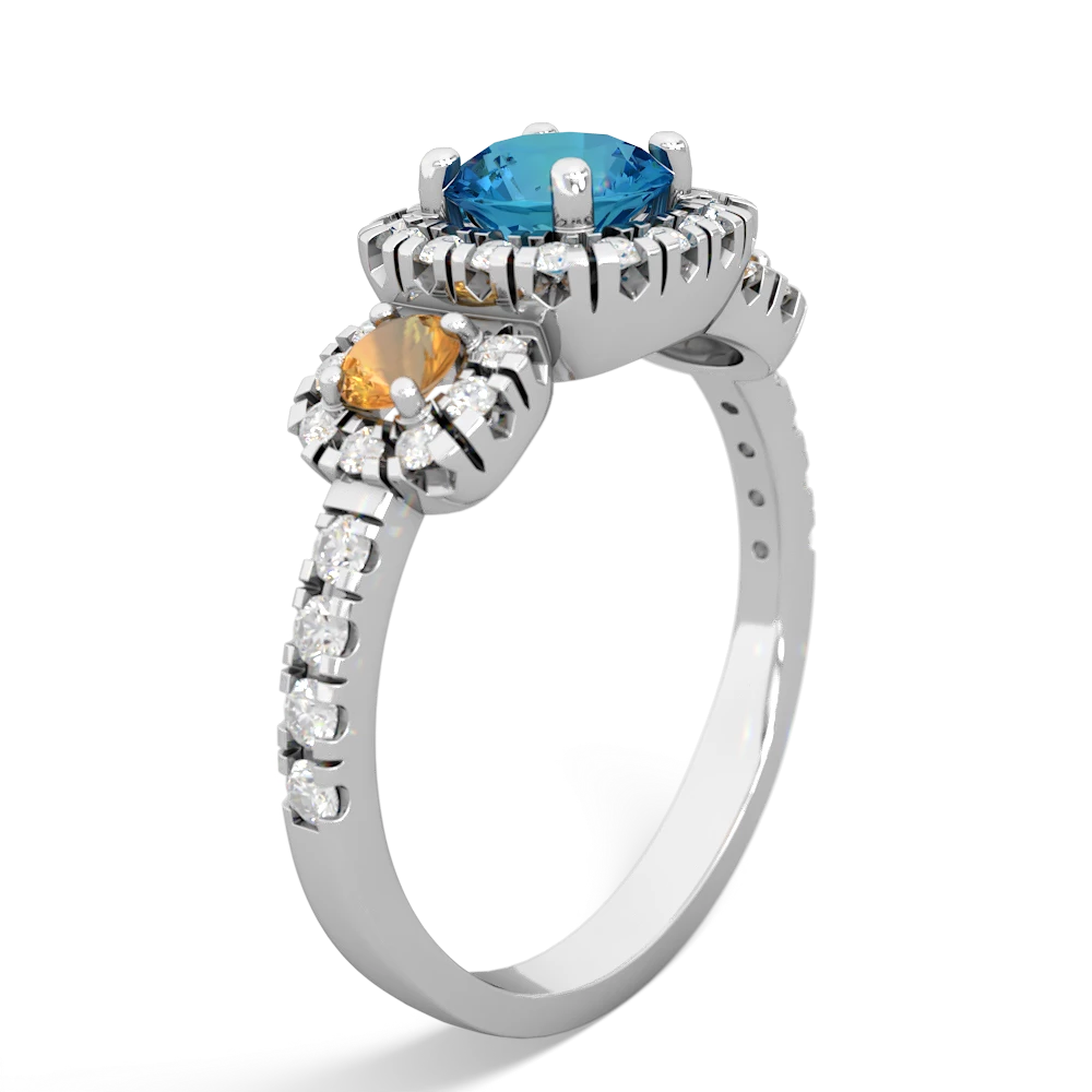 London Topaz Regal Halo 14K White Gold ring R5350