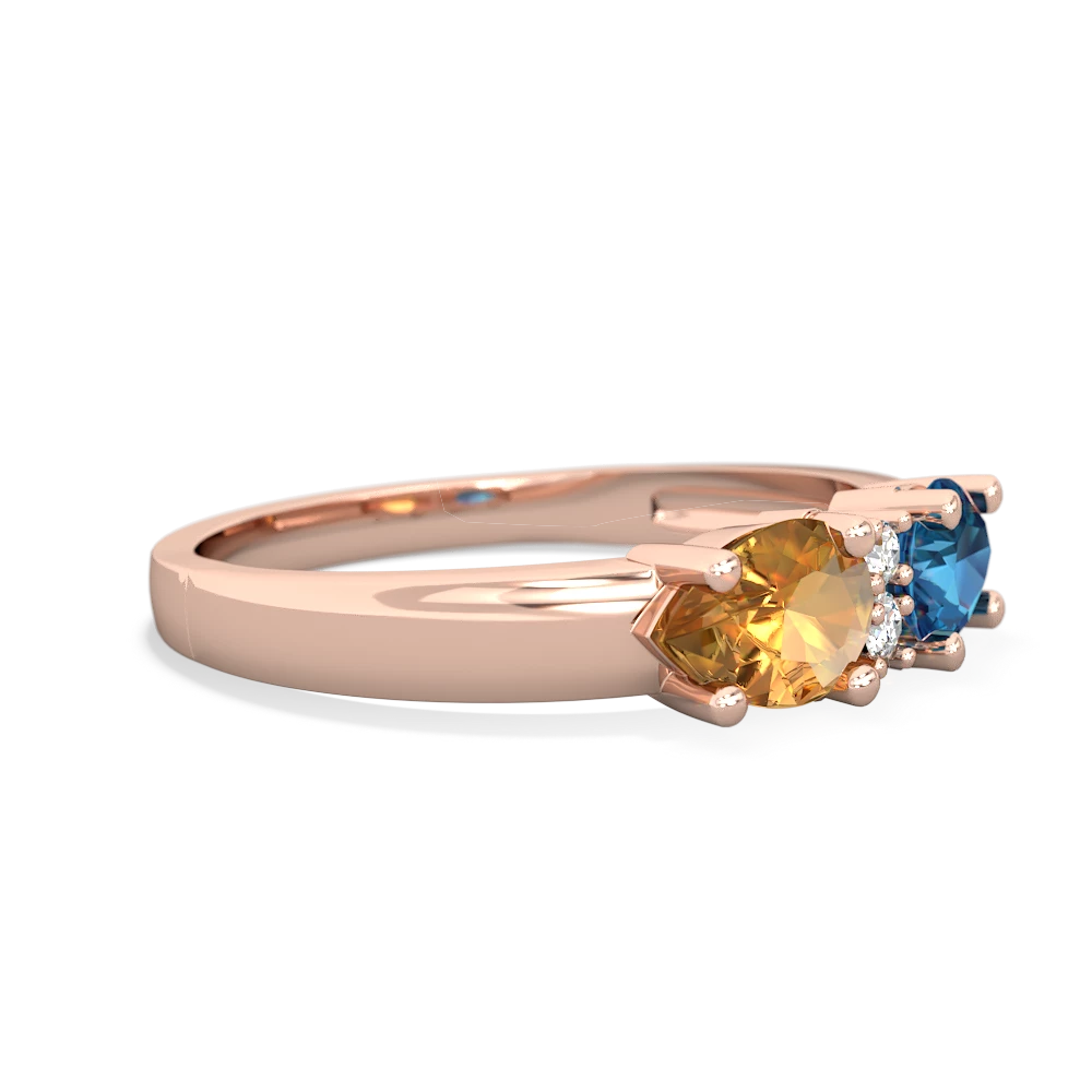 London Topaz Pear Bowtie 14K Rose Gold ring R0865