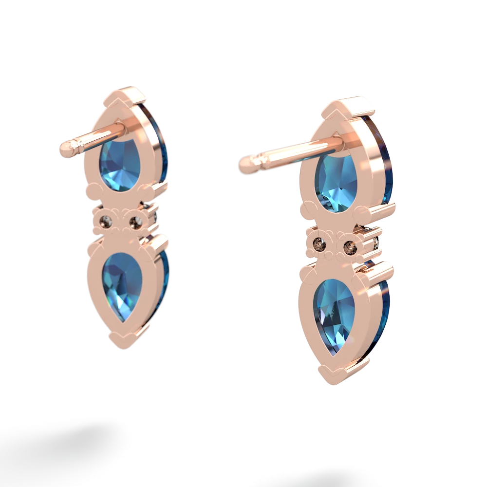 London Topaz Bowtie Drop 14K Rose Gold earrings E0865