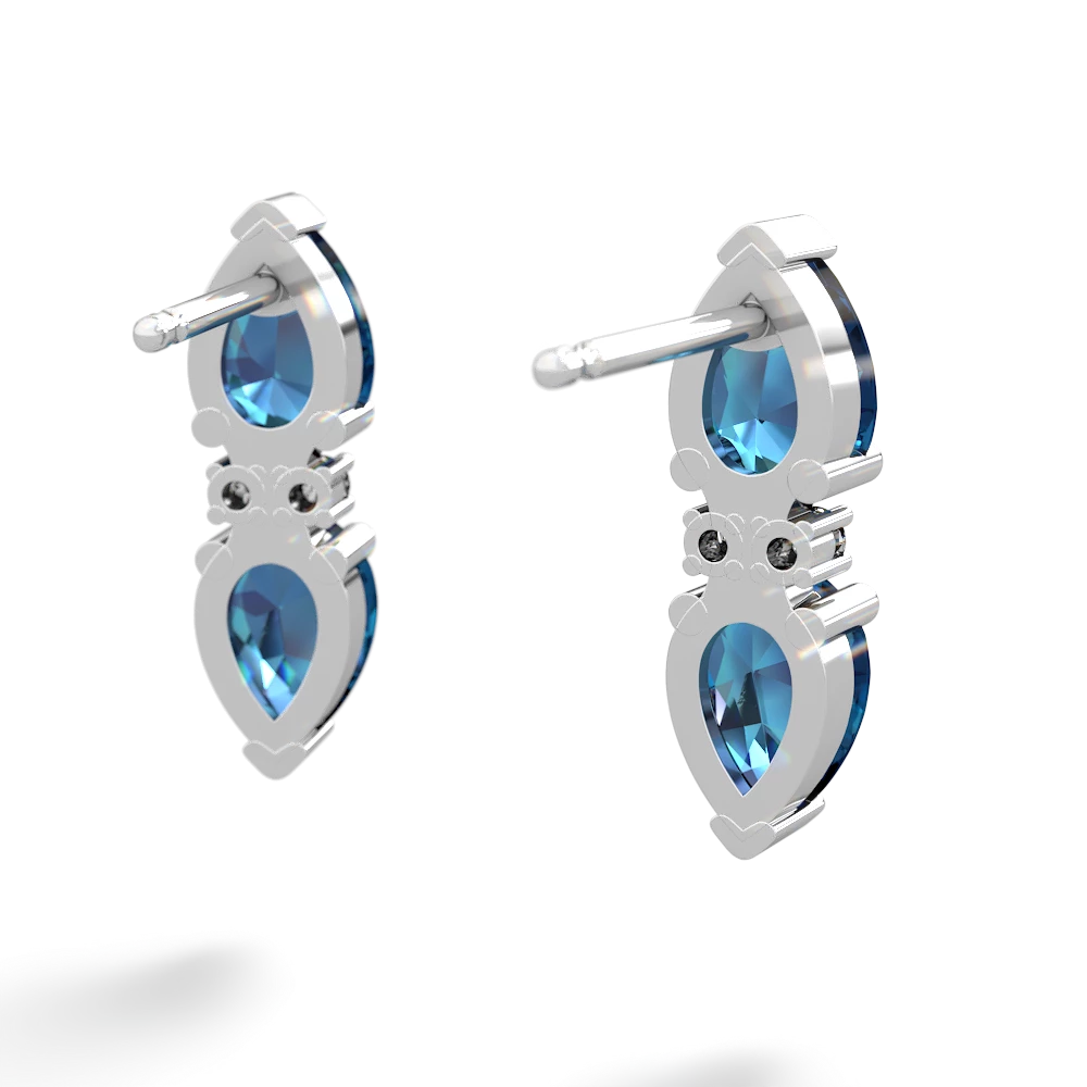 London Topaz Bowtie Drop 14K White Gold earrings E0865