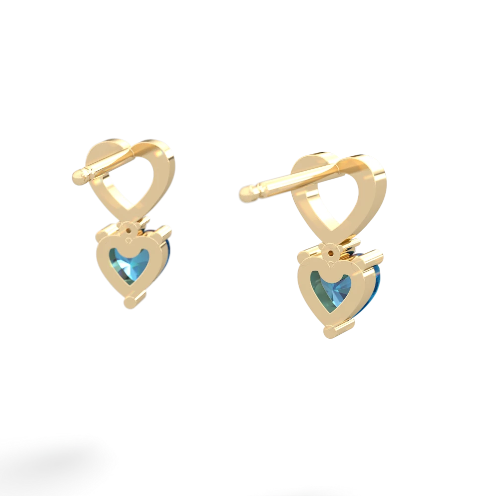 London Topaz Four Hearts 14K Yellow Gold earrings E2558