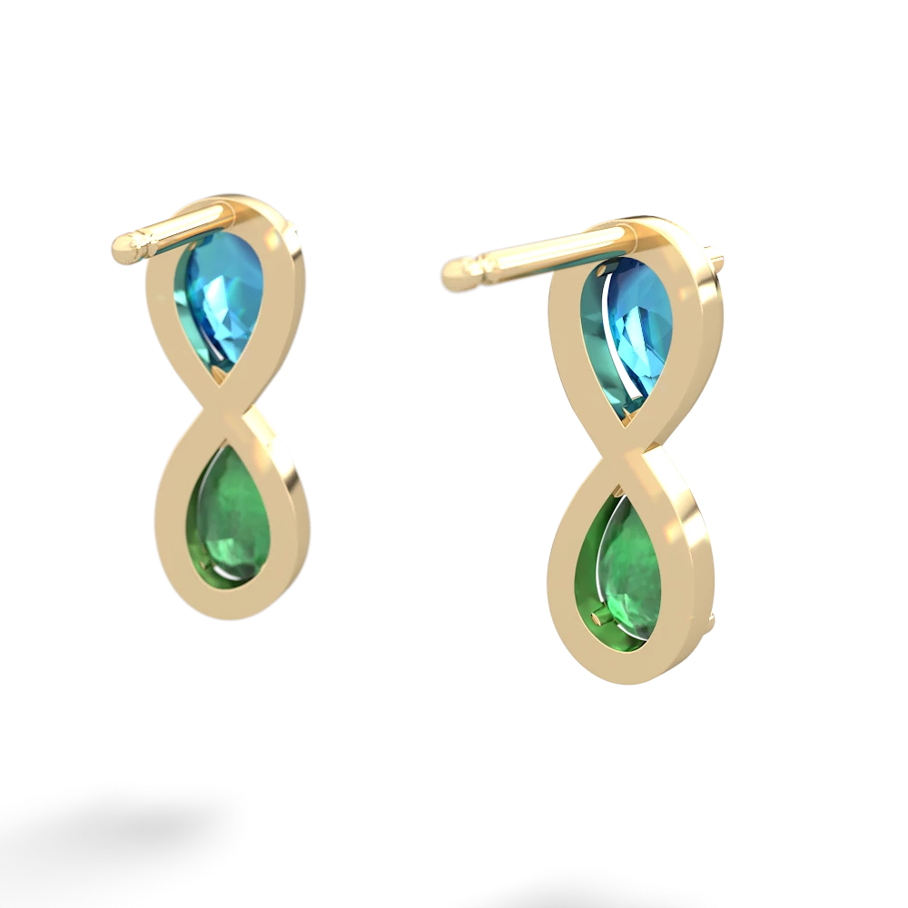 London Topaz Infinity 14K Yellow Gold earrings E5050