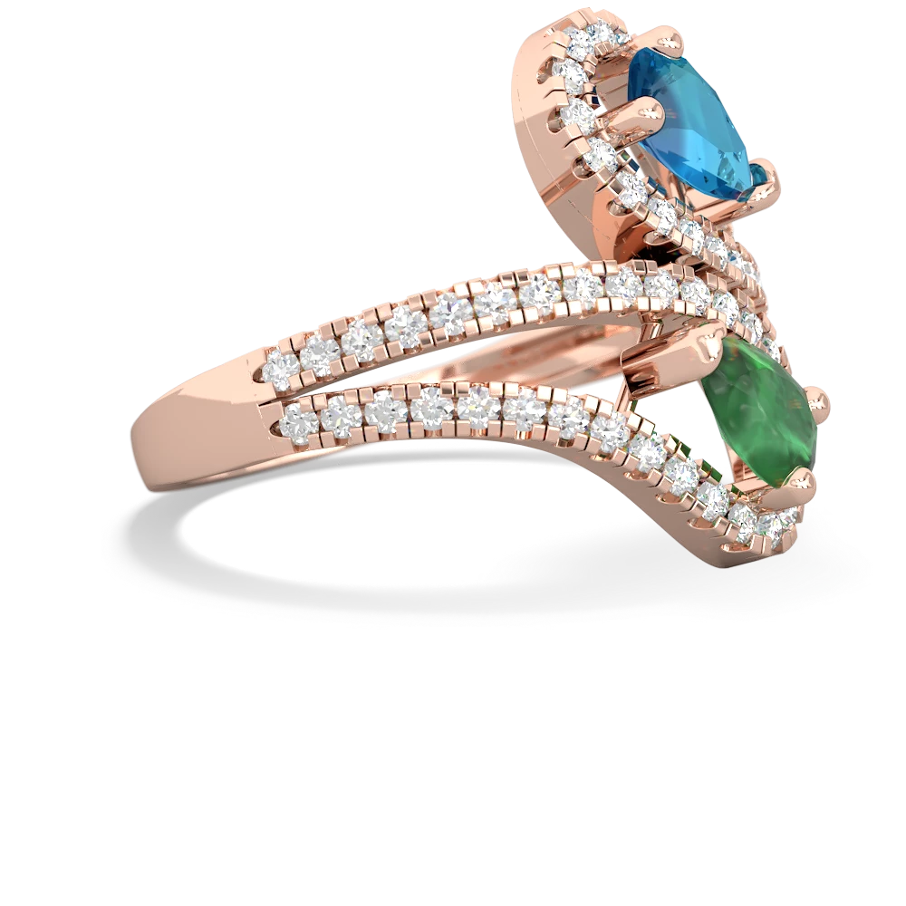 London Topaz Diamond Dazzler 14K Rose Gold ring R3000