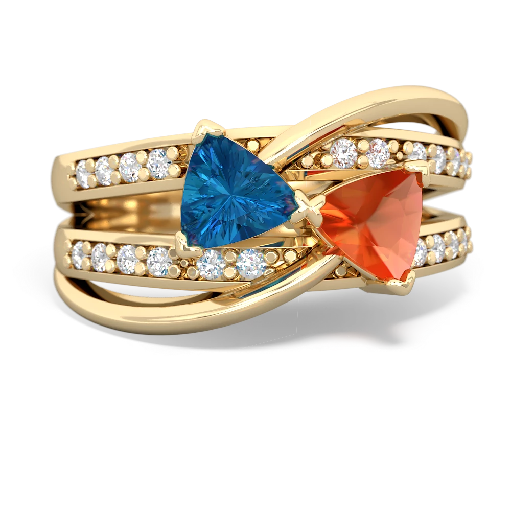 London Topaz Bowtie 14K Yellow Gold ring R2360