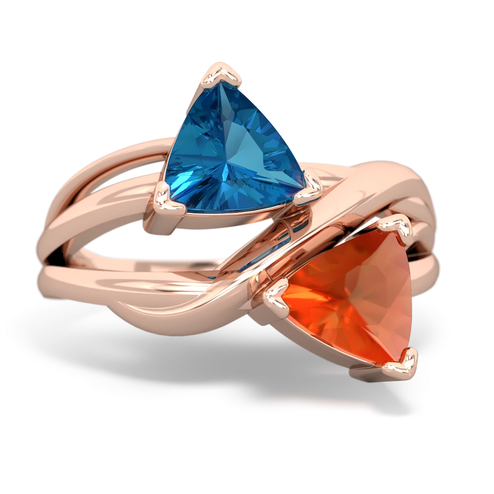 London Topaz Split Band Swirl 14K Rose Gold ring R2341