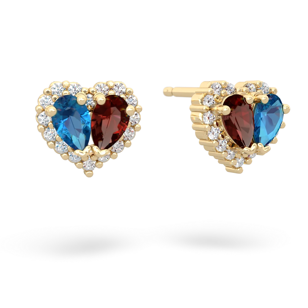 London Topaz Halo 14K Yellow Gold earrings E7008