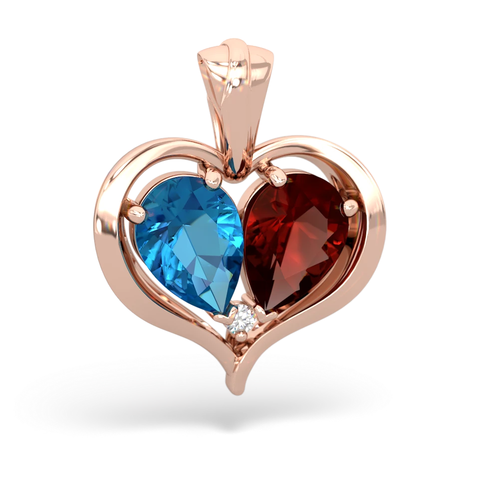 London Topaz Two Become One 14K Rose Gold pendant P5330