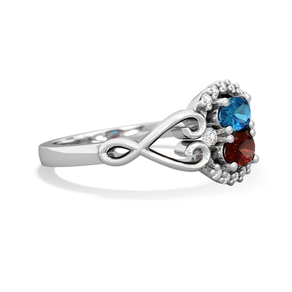 London Topaz Love Nest 14K White Gold ring R5860