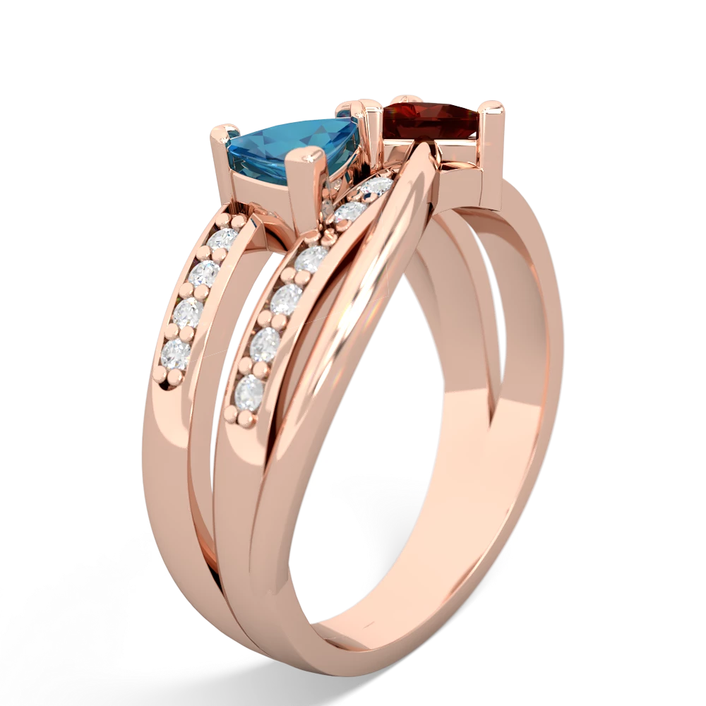 London Topaz Bowtie 14K Rose Gold ring R2360